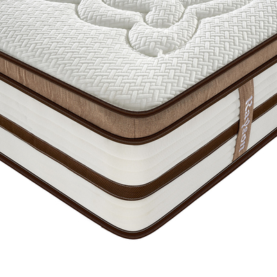 O dobro sem redução do colchão da cama do hotel da bobina da mola do bolso do látex comprimiu dobrável